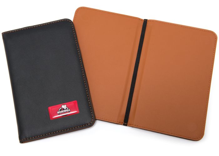 ON PAR Porte-cartes de score cuir aspect croco, brun/noir